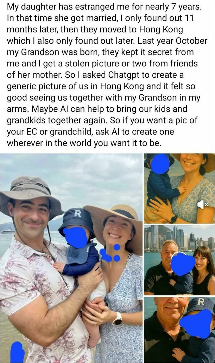 Estranged Father Uses AI To Edit Himself Into Pictures
