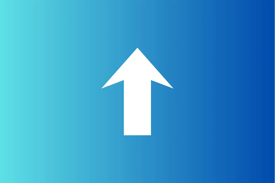 A white upward-pointing arrow against a blue gradient background, representing a missing figure or element.