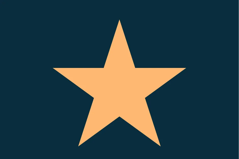A single, large, peach-colored star centered on a dark blue background. This image completes the pattern.