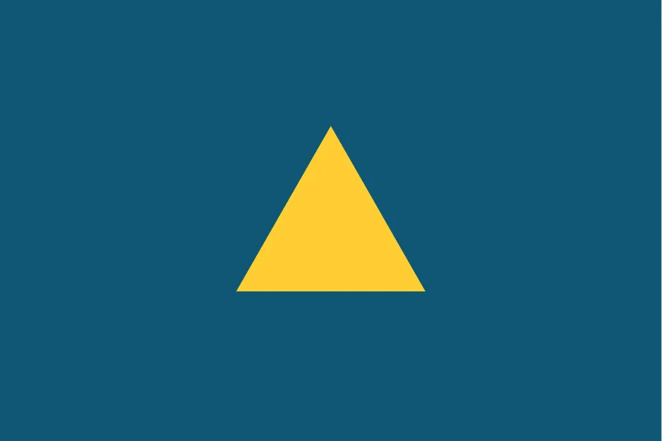 A simple, centered yellow triangle against a teal background. Choose the figure that completes the pattern, C.