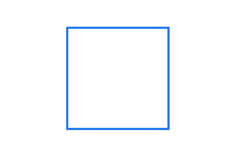 A blue outline of a square on a white background. Choose the figure that completes the pattern.
