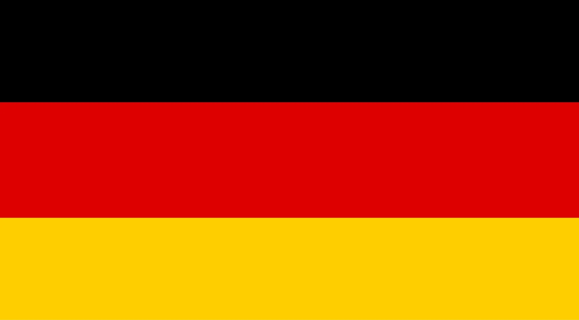 A European flag with three horizontal stripes: black, red, and yellow. Which nation is behind this flag?