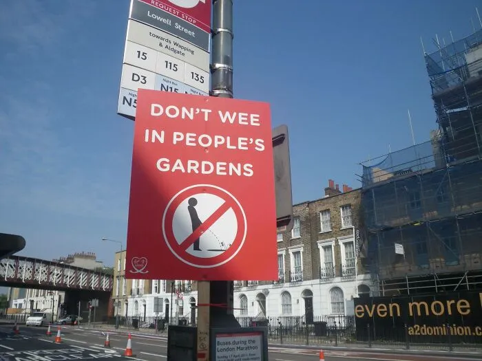 Vi un gran cartel en el maratón de Londres.