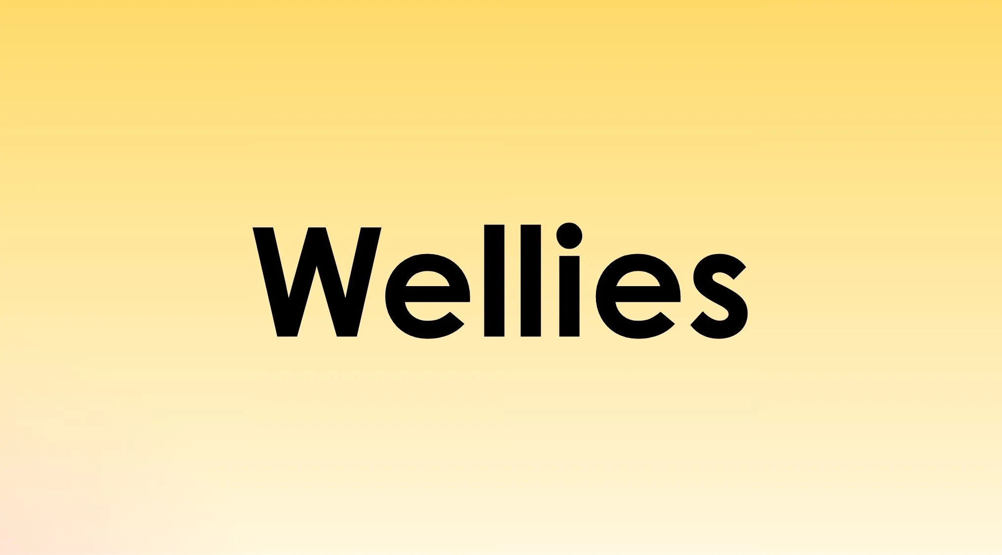 The word "Wellies" in black text against a yellow gradient background for The Great British Vocabulary Quiz.