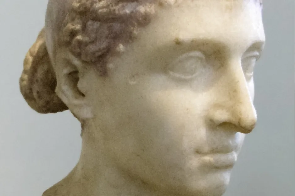Marble bust, likely of Cleopatra VII, the last active ruler of the Ptolemaic Kingdom of Egypt.