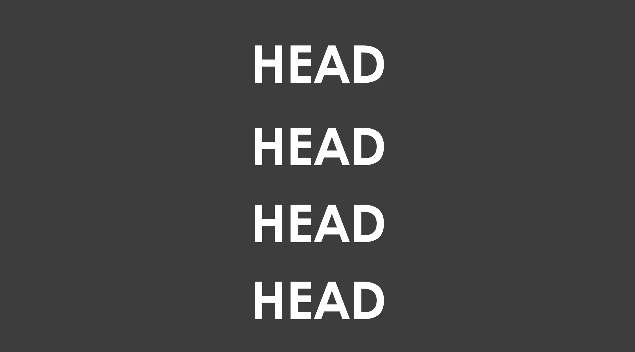 A Pop Culture Rebus Quiz displaying the word HEAD repeated four times. Guess the word from this rebus.
