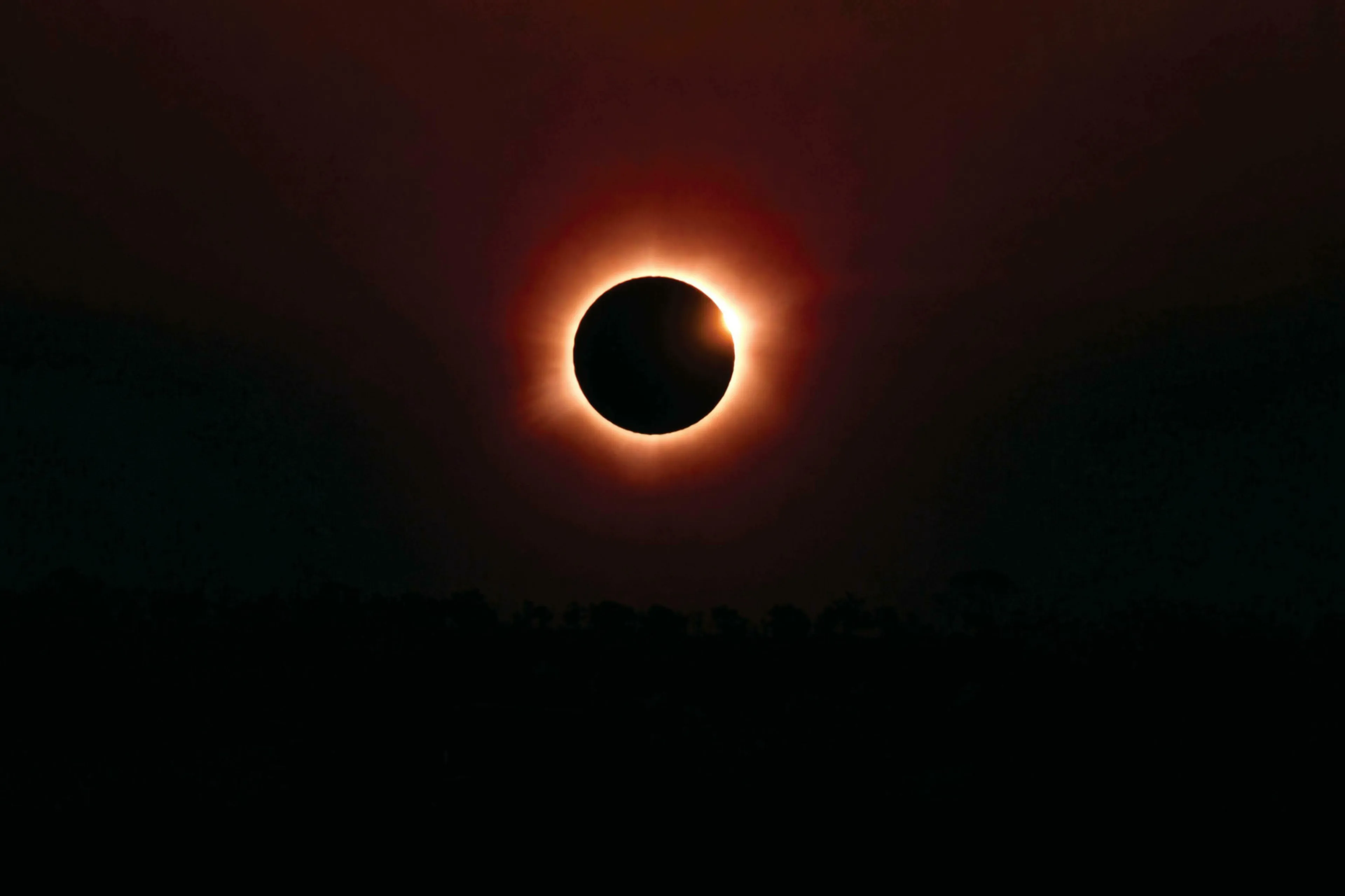 A striking solar eclipse, showing the moon perfectly obscuring the sun, with a bright corona. Real Or Fake Trivia.