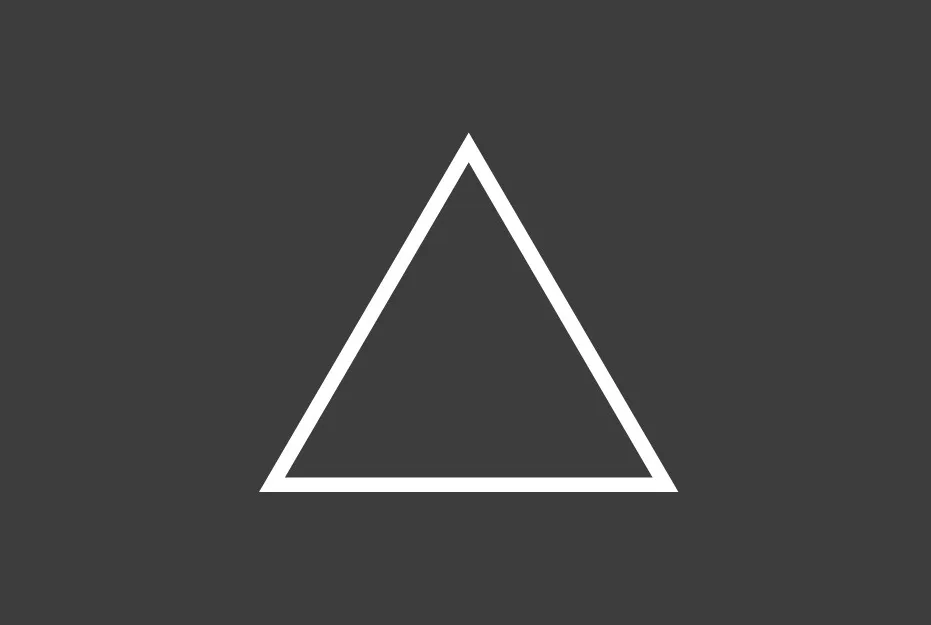 A white triangle with two diagonal lines on each side, representing the "Do Not Bleach" laundry symbol.