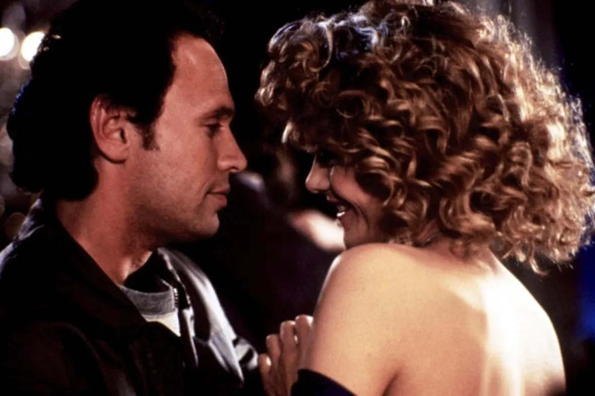 Billy Crystal and Meg Ryan gaze at each other in a still from the film When Harry Met Sally. A great film to watch tonight.
