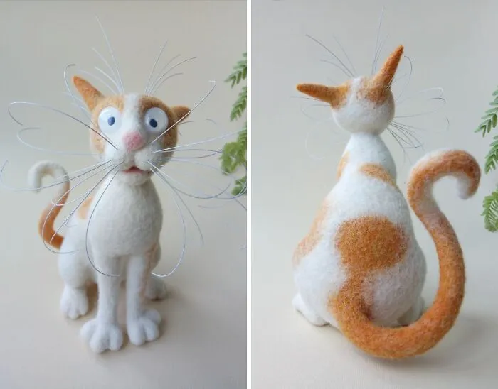 Artist Makes Felted Cats With Whiskers That Deserve Their Own Fan Club (43 Pics)
