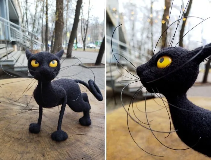 Artist Makes Felted Cats With Whiskers That Deserve Their Own Fan Club (43 Pics)