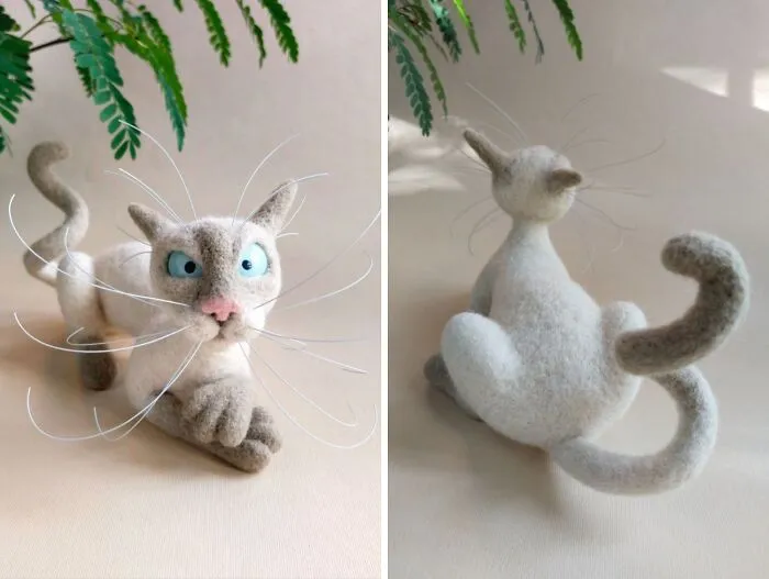 Artist Makes Felted Cats With Whiskers That Deserve Their Own Fan Club (43 Pics)