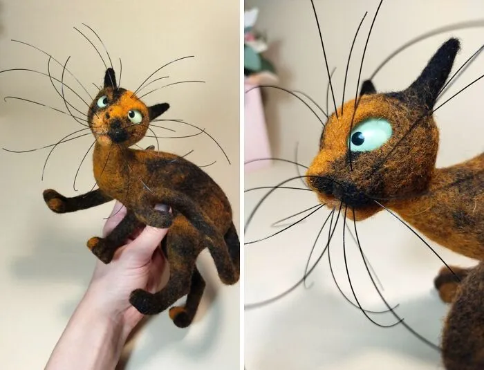 Artist Makes Felted Cats With Whiskers That Deserve Their Own Fan Club (43 Pics)