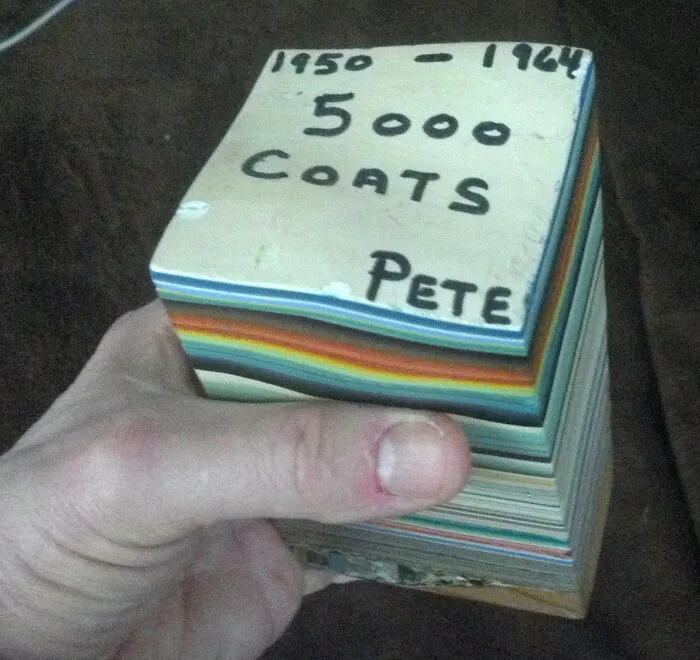 Thrift Store, Three Bucks. Pete Painted This Block Of Wood For 14 Years, Almost Every Day