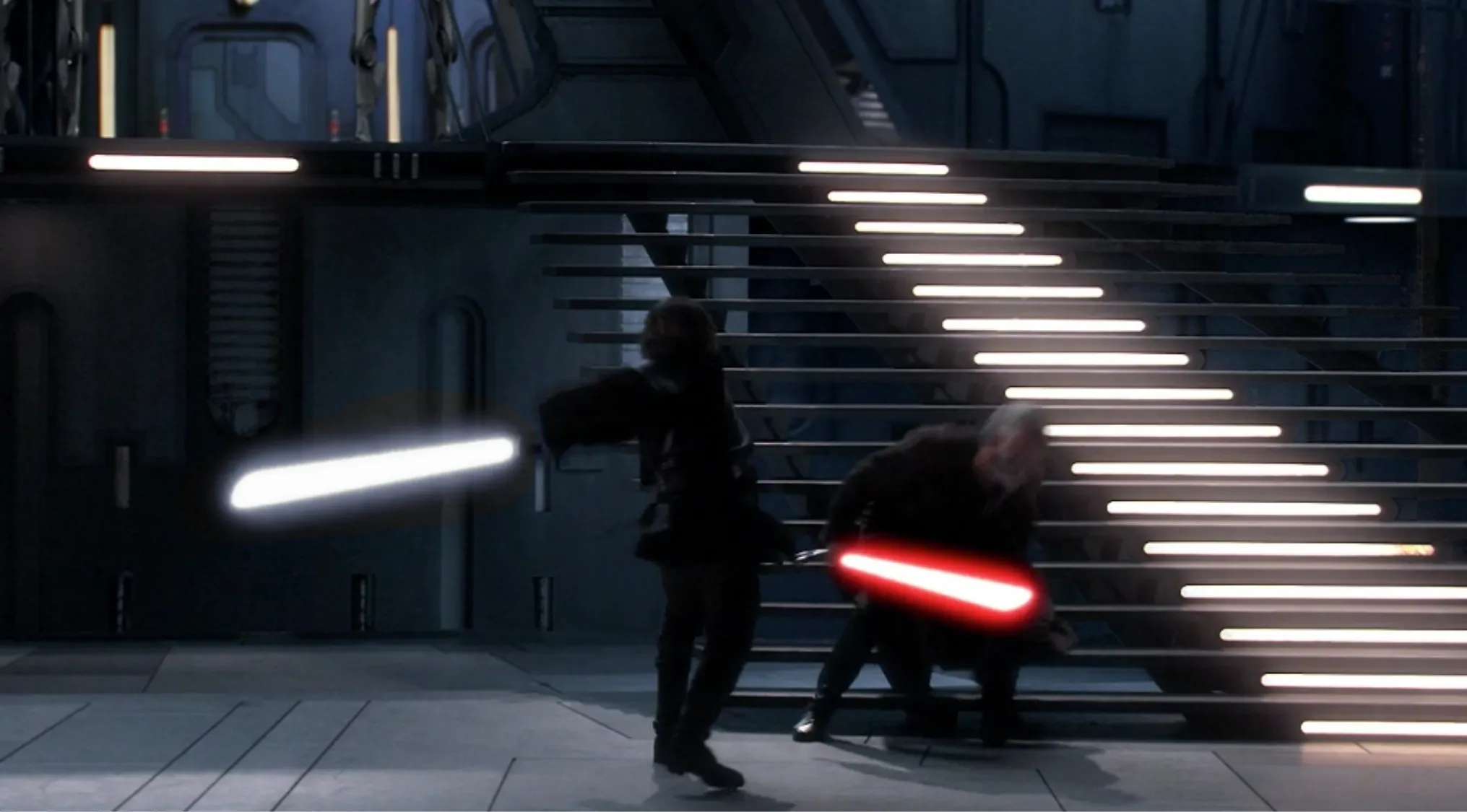 An iconic image showing Luke Skywalker's very first lightsaber in grey color