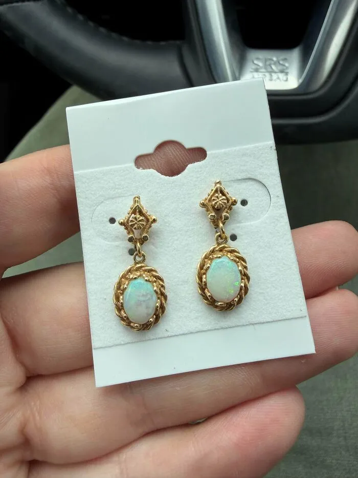 Almost Didn’t Go To This Community-Wide Yard Sale. 14k Opal Earrings For $1!