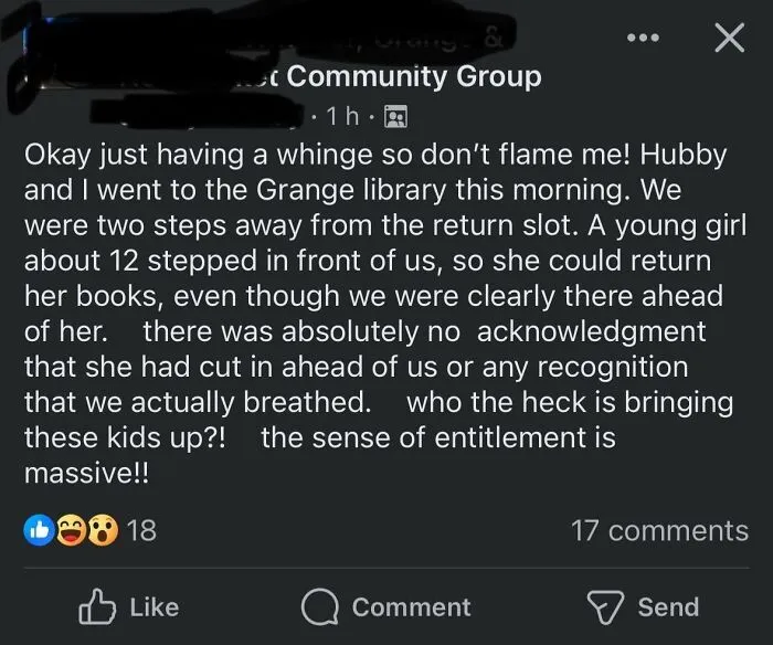This Outrage At A Child Simply Trying To Return A Library Book In The Local Community Group
