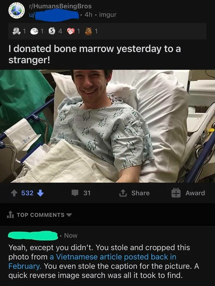 Lying About Donating Bone Marrow