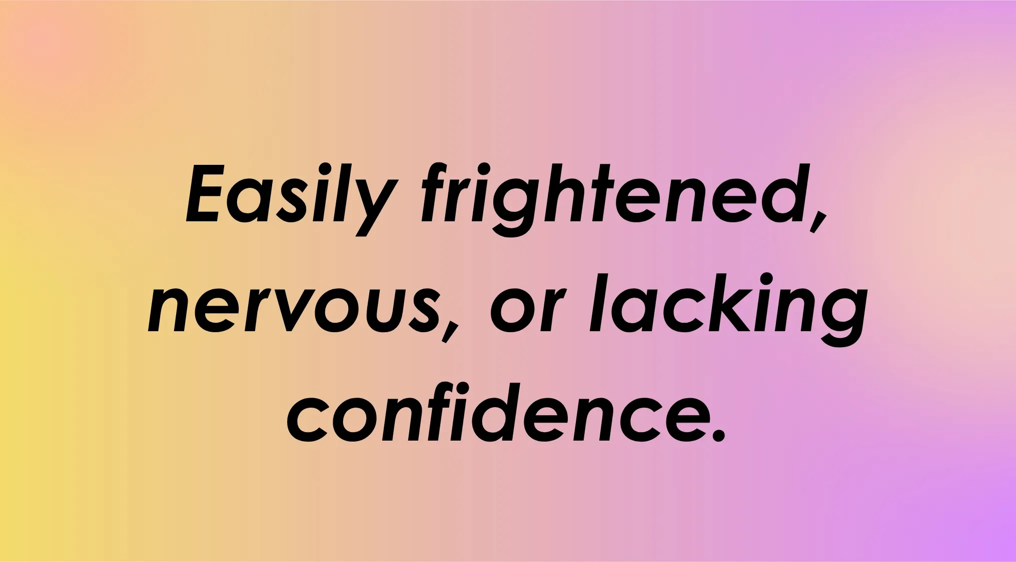 A definition for guessing rare words: Easily frightened, nervous, or lacking confidence, on a gradient background.