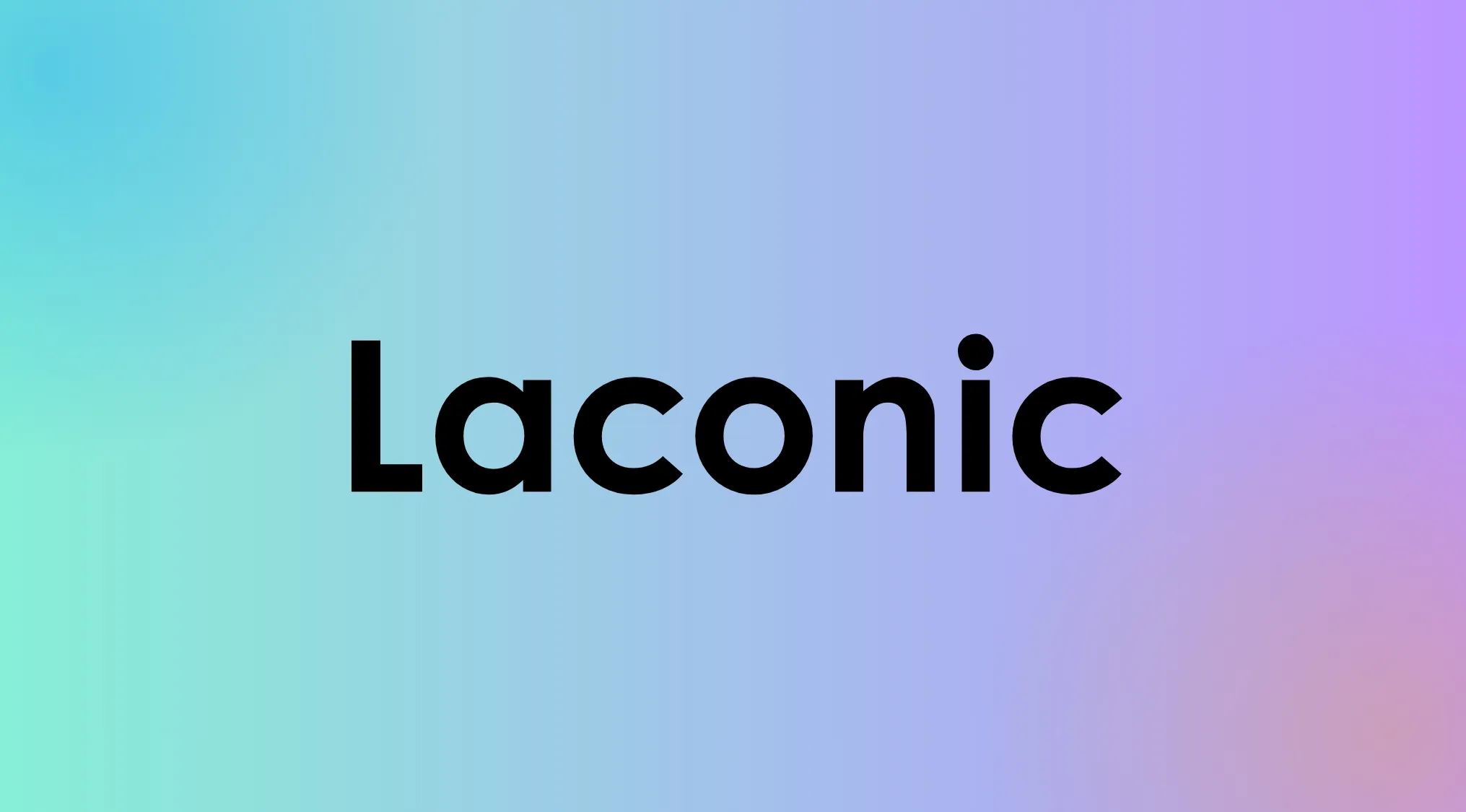 The word Laconic in bold black letters against a soft, gradient background of blues and purples. Guess the meaning of rare words.