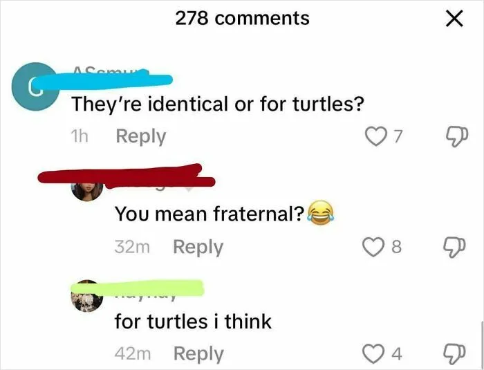 They're Identical Or For Turtles?