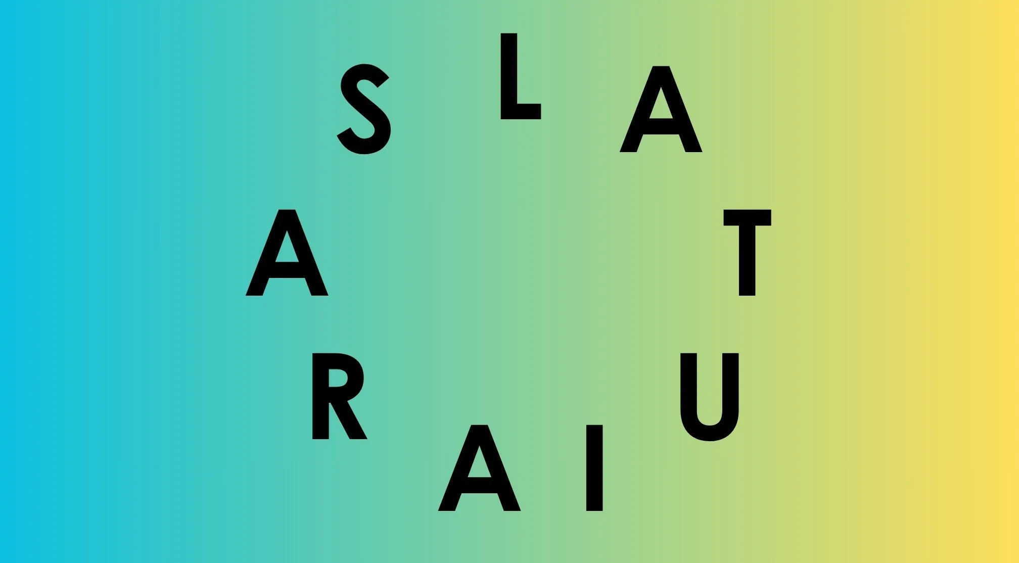 Unscramble the country name: Black letters LSARAIUTA in a circular pattern on a blue to yellow gradient background.