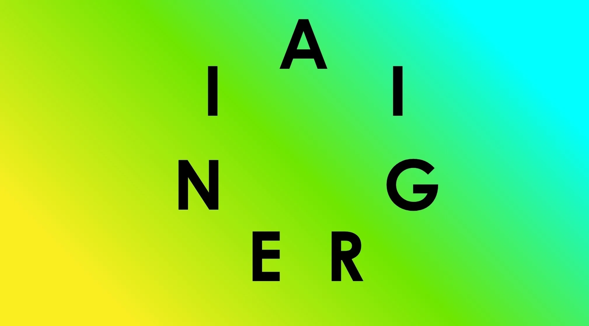 Unscramble the country name: "AIGINER" is presented on a vibrant green and blue gradient background.