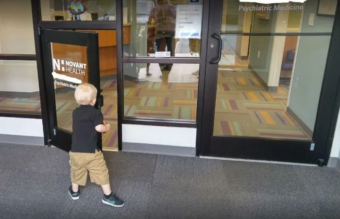 My Childhood Doctors Office Has A Mini Door Installed For Younger Patients