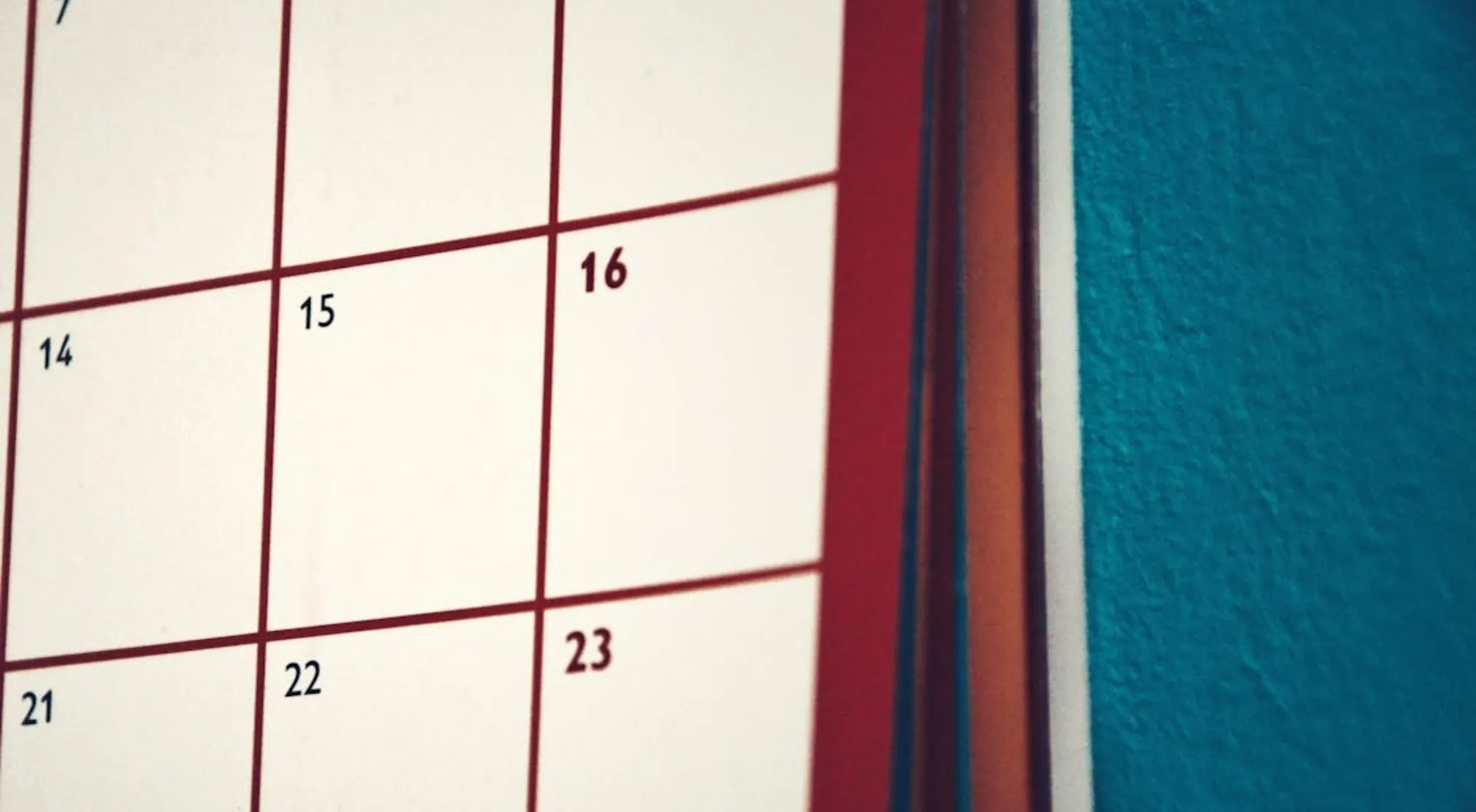 A close-up of a calendar page showing dates. How many days are in a non-leap year?
