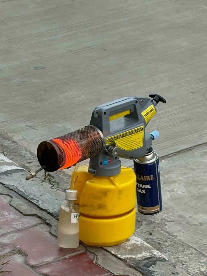 I Think It's An Anti Mosquito Fogging Machine, But Not Sure What The Heated Coil Is Supposed To Achieve