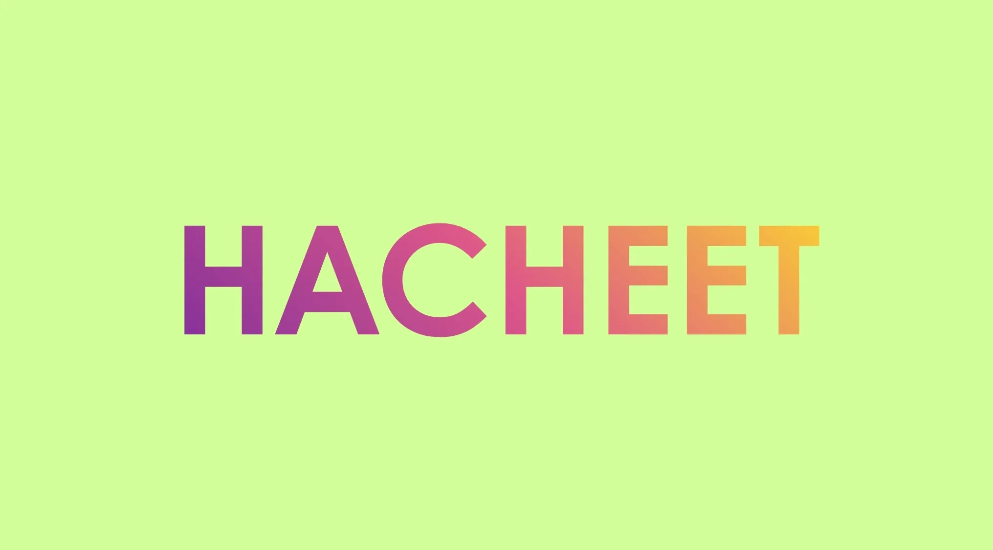 Unscramble the General Knowledge word Hacheet, displayed in a vibrant gradient on a light green background.