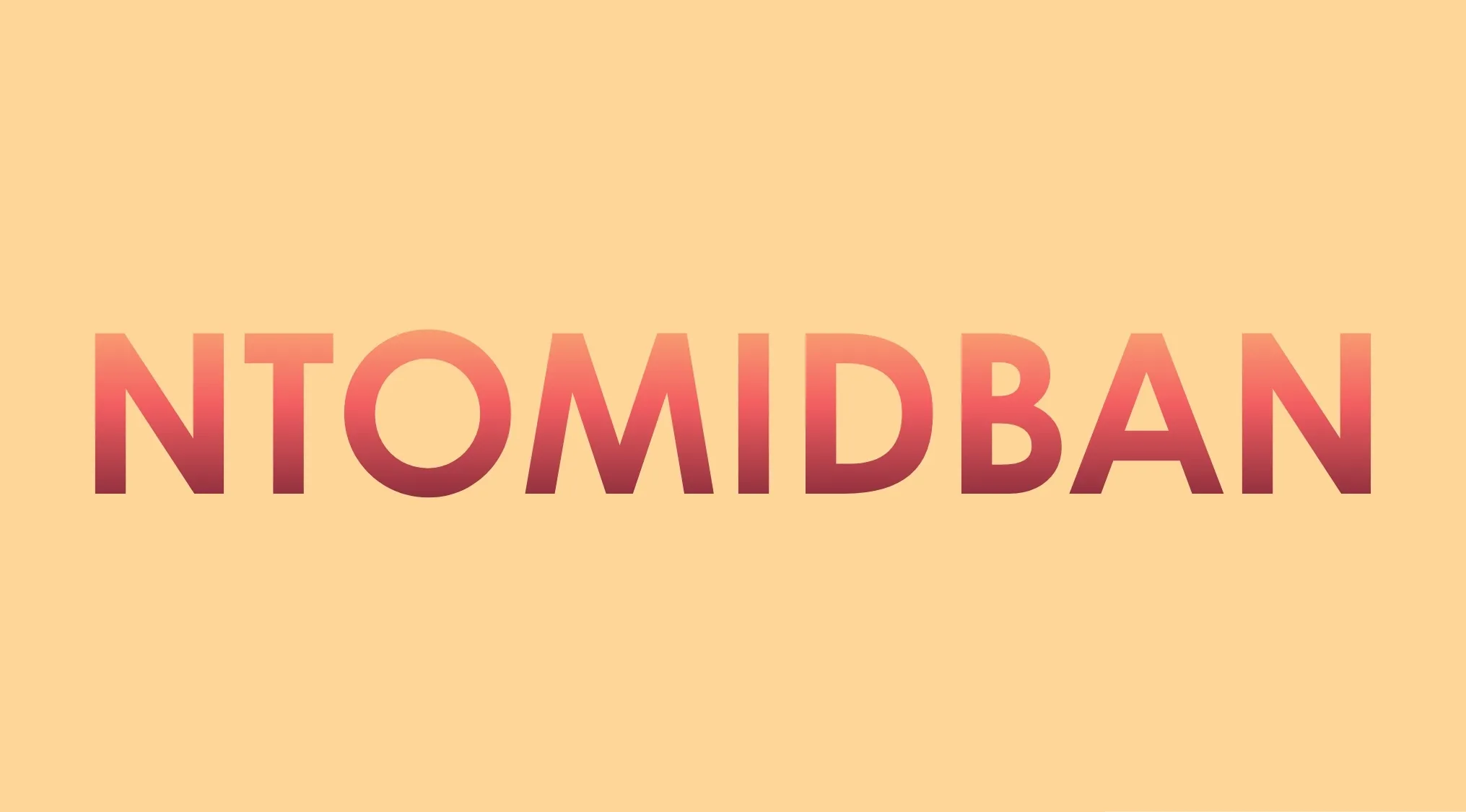 Unscramble General Knowledge Words: The word Ntomidban in gradient red on a light orange background.