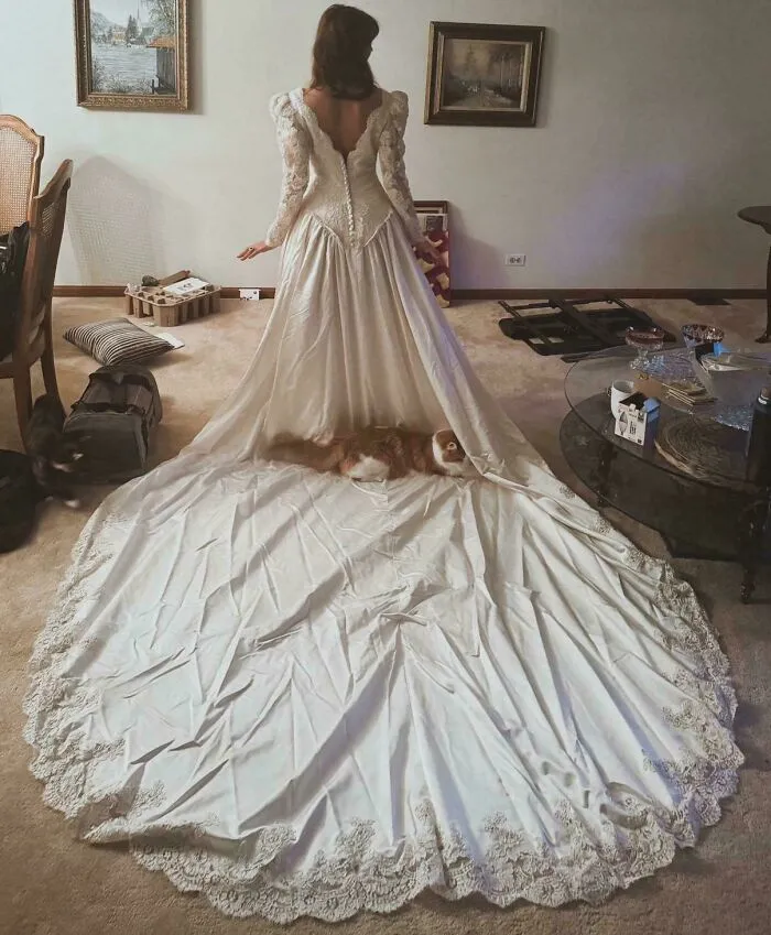 80s Wedding Dress// $30// Estate Sale