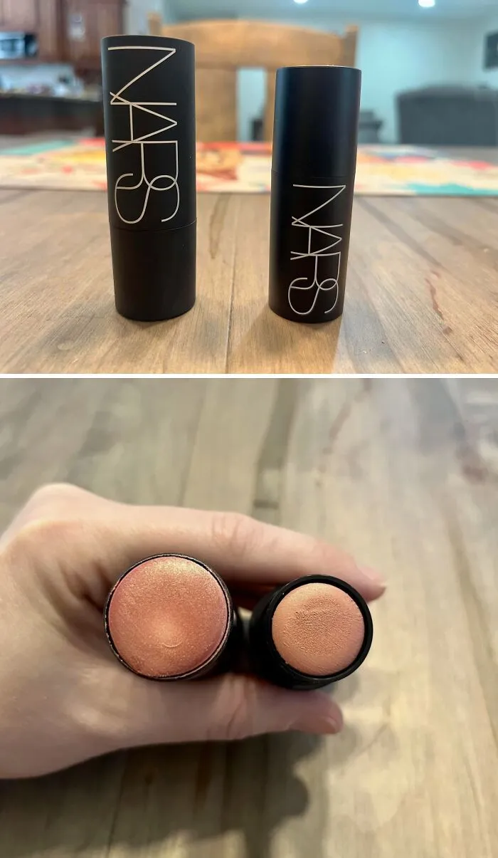 Barra de maquillaje reducida casi a la mitad