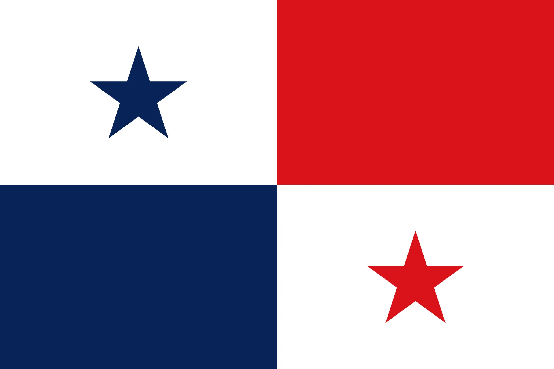 General Knowledge Quiz: The flag of Panama, featuring blue and red rectangles with a blue star and a red star.