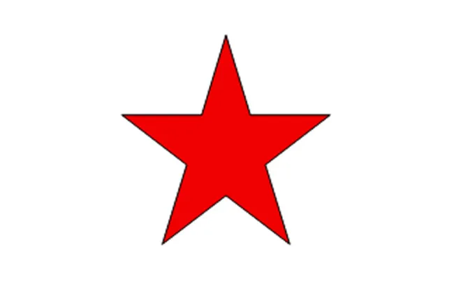 A white coat of arms shield with a vibrant red star in the center, a classic symbol.