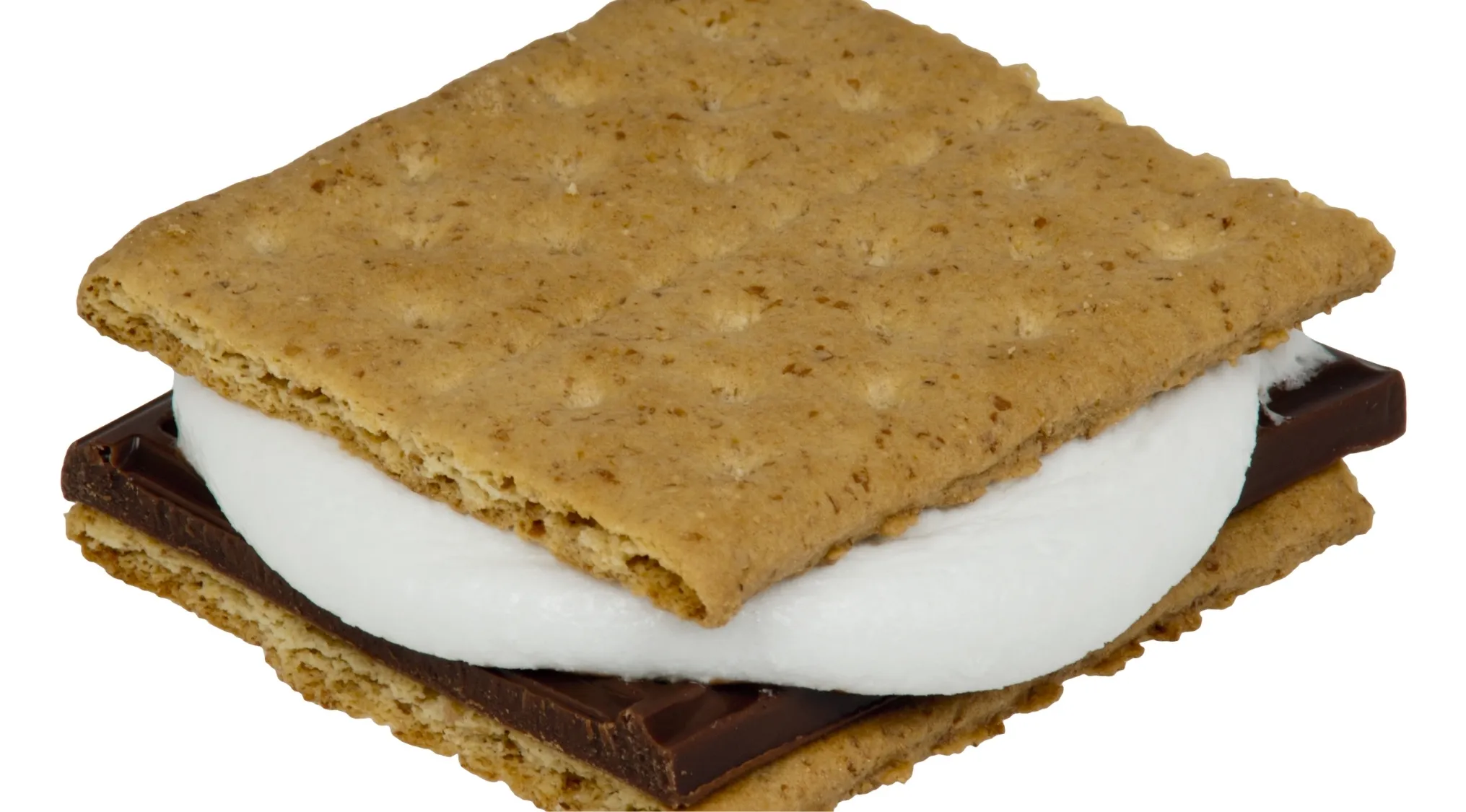 A delicious s'more with melty marshmallow and chocolate between two graham crackers, ready to enjoy in America.
