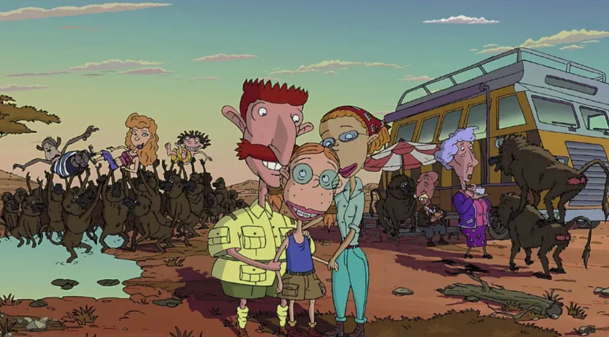 A Saturday morning cartoons trivia image of a family and monkeys in a jungle with a safari truck. Name this family!