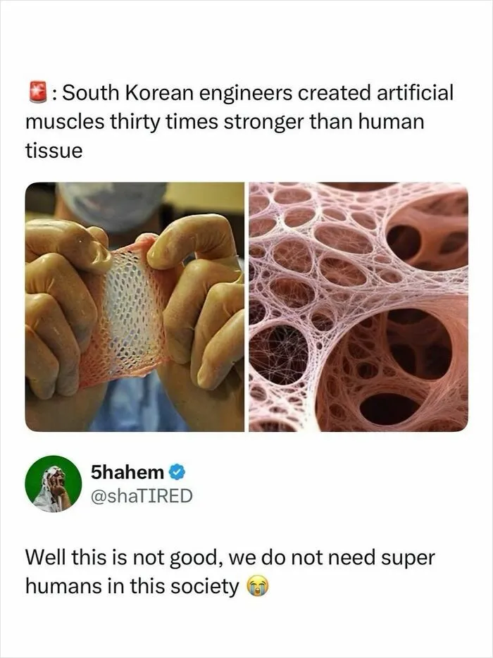 Images of stretchy artificial muscles stronger than human tissue