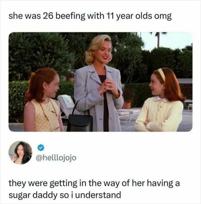 Hilarious meme about a 26-year-old woman arguing with 11-year-olds