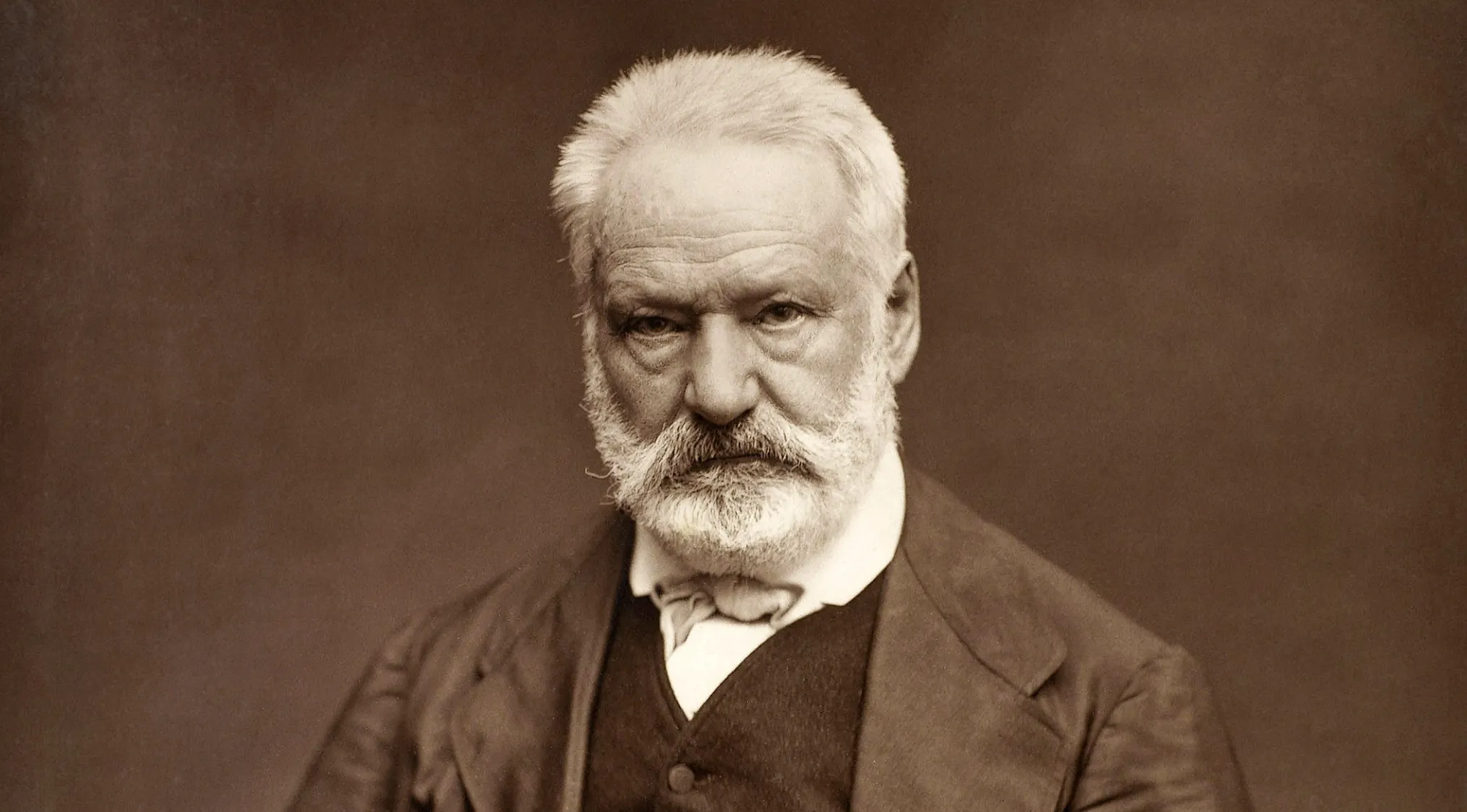 Sepia portrait of Victor Hugo, author of The Hunchback of Notre Dame. A key figure in General Knowledge.