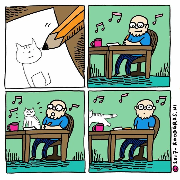 “I Think Everyone Loves Cats”: 26 Adorable Comics By Rob Van Barneveld (New Pics)