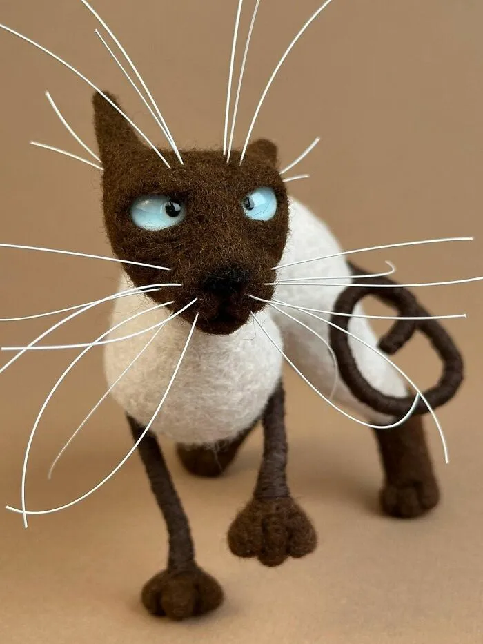 Artist Makes Felted Cats With Whiskers That Deserve Their Own Fan Club (43 Pics)