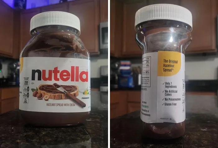 (Nutella) Se ve bien de frente. Luego la giras de lado y se revela la verdad.