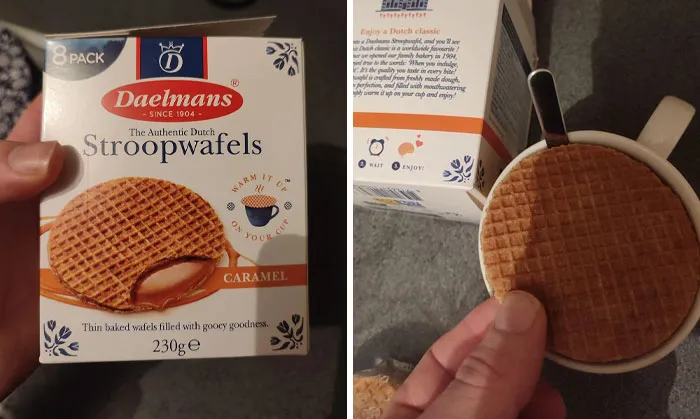 Los stroopwafels de Daelmans se encogieron un 26%, ahora son demasiado pequeños para colocarlos en una taza.