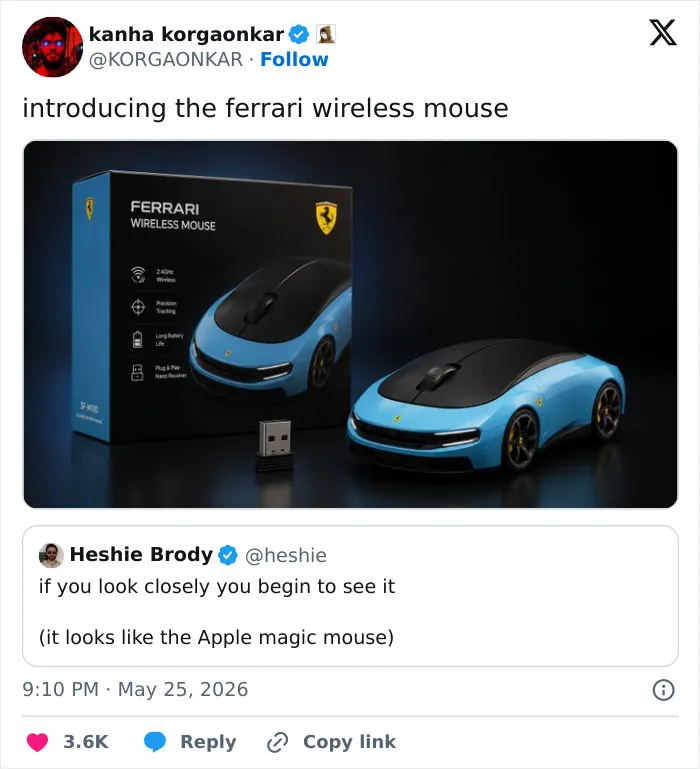Wireless Ferrari Mouse