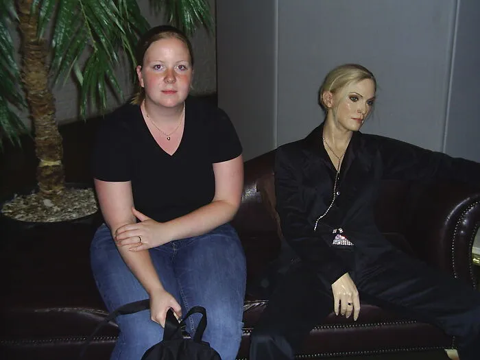 A Lady With A Madonna's Wax Figure Located At Madame Tussauds London