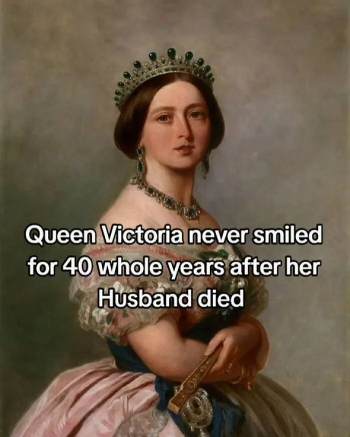 Portrait of Queen Victoria who never smiled for 40 years after her husband's death