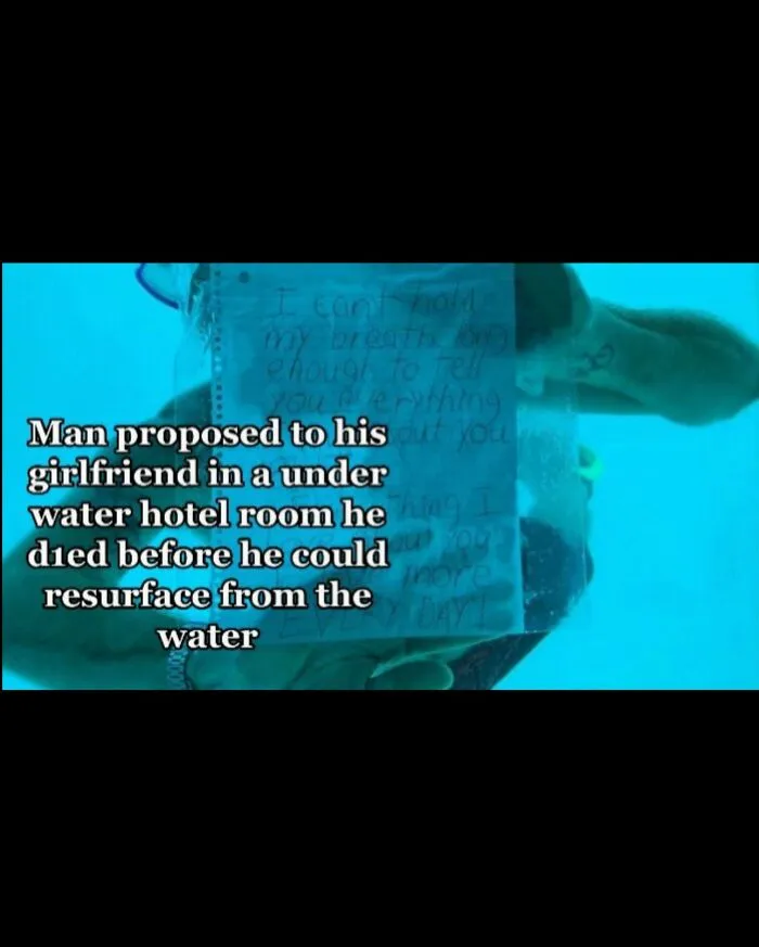Man proposed underwater in hotel room and died before resurfacing from water terrifying history facts