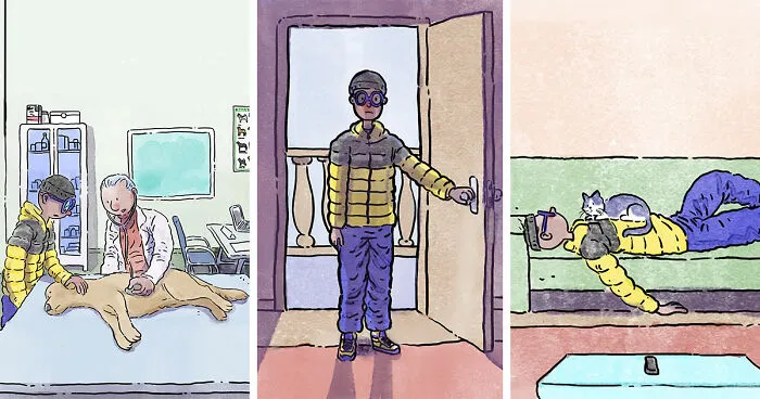 7 Emotivos cómics sobre la vida con un perro y un gato, por Ademar Vieira